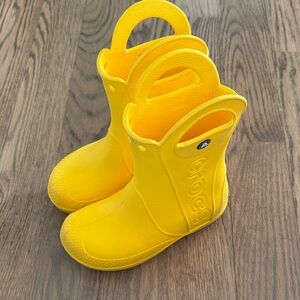 CROCS Kids Bright Yellow Rain Boots